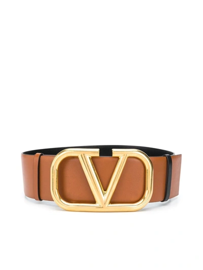 Shop Valentino Vlogo Buckle Belt In Black