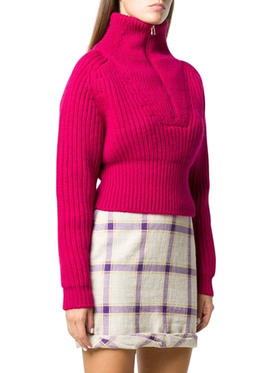 Shop Jacquemus Wool Turtleneck Sweater In Pink & Purple