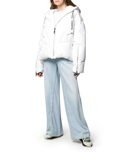 Shop Khrisjoy Zipped Puffer Jacket In White