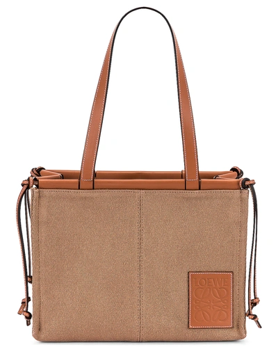 Shop Loewe Cushion Tote Small Bag In Taupe