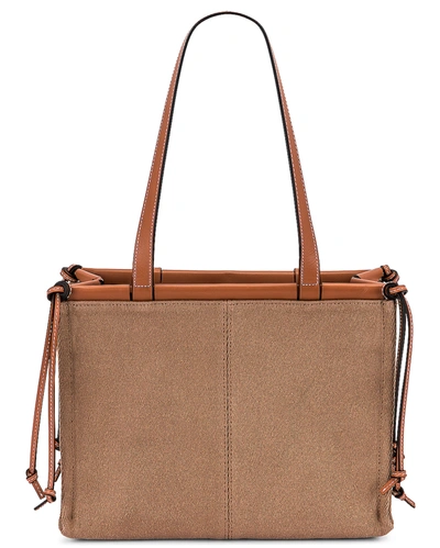 Shop Loewe Cushion Tote Small Bag In Taupe