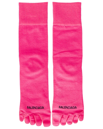 Shop Balenciaga Toe Socks In Fuxia & Black