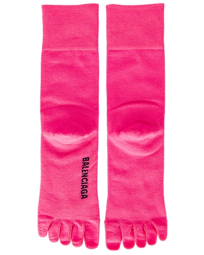 Shop Balenciaga Toe Socks In Fuxia & Black