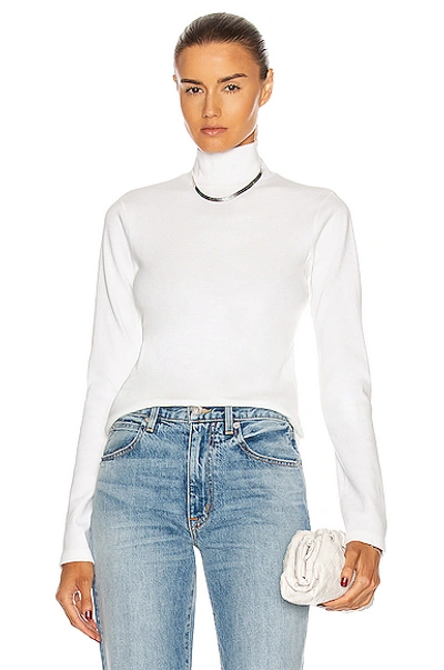 Shop Re/done 60's Mock Neck Long Sleeve Tee In Off White
