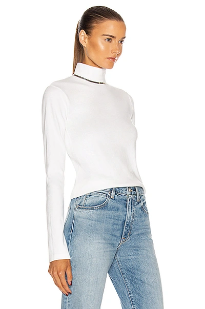 Shop Re/done 60's Mock Neck Long Sleeve Tee In Off White