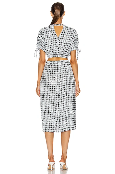 Shop Proenza Schouler White Label Short Sleeve Cut Out Dress In Toast & Black Gingham