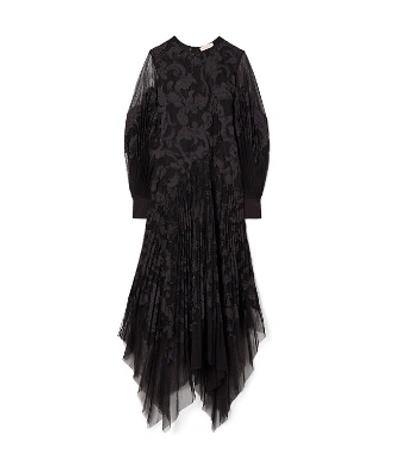 Shop Tory Burch Embellished Guipure Dress In Black