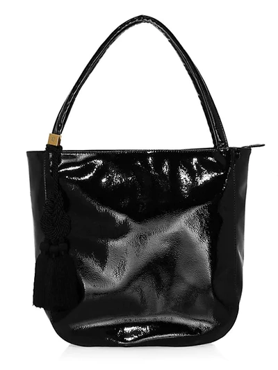 Shop Eric Javits Women's Bria Faux Leather Tassel Tote In Black