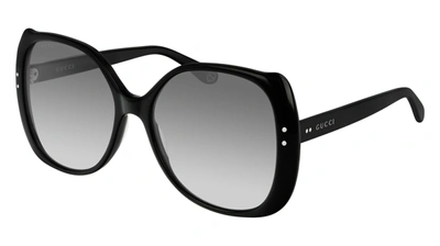 Shop Gucci Gg0472s Women's Rectangle  Sunglasses In Black