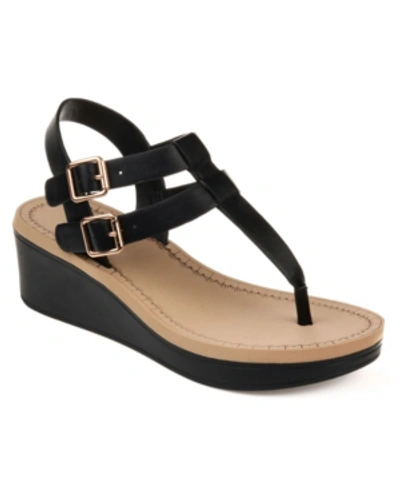 Journee Collection Collection Women's Tru Comfort Foam Bianca Wedge Sandal In Black