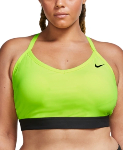 Shop Nike Plus Size Indy Dri-fit Low-impact Sports Bra In Volt/black