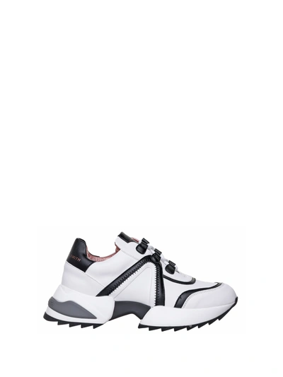 Shop Alexander Smith Marble White Sneakers In Bianco/nero