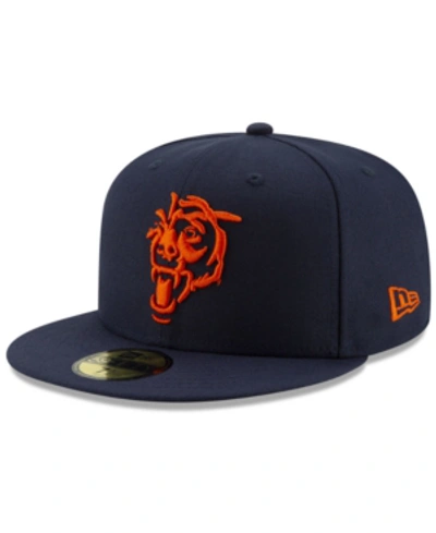 Shop New Era Chicago Bears Logo Elements Collection 59fifty Fitted Cap In Navy