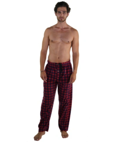 Shop Members Only Minky Fleece Pant With Draw String In Red Plaid