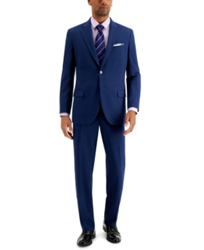 Shop Nautica Men's Modern-fit Bi-stretch Suit In Blue Solid