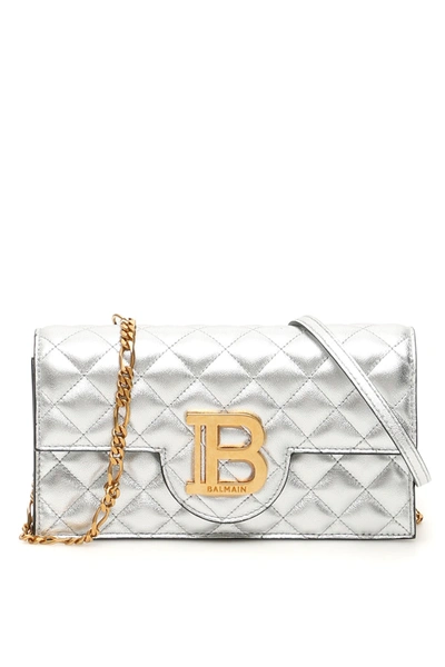 Shop Balmain B-phone Bag In Silver