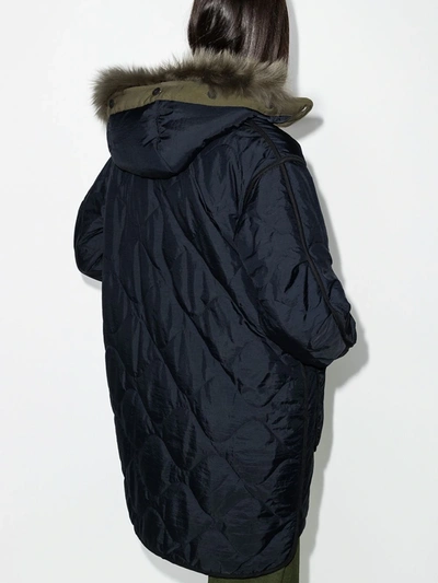 Shop Marfa Stance Blue The Reversible Quilt Hooded Coat