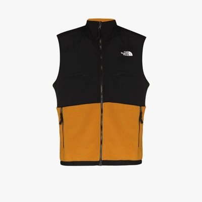 Shop The North Face Black And Orange Denali Zipped Gilet