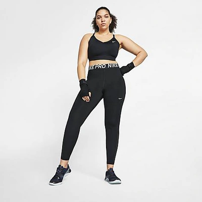 Shop Nike Women's Pro Mesh Training Tights (plus Size) In Black