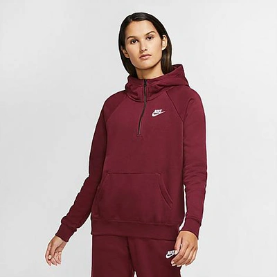Shop Nike Women's Sportswear Essential Quarter-zip Hoodie In Purple