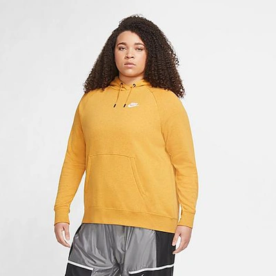 Shop Nike Women's Sportswear Essential Hoodie (plus Size) In Yellow