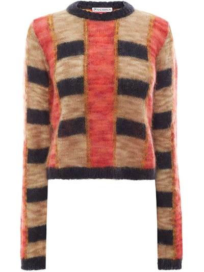 Shop Jw Anderson Cropped Panelled Jumper In Neutrals