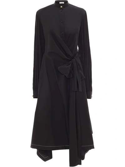 Shop Jw Anderson Wrap-style Shirt Dress In Black