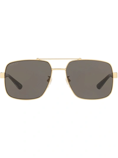 Shop Gucci Pilot-frame Tinted Sunglasses In Black