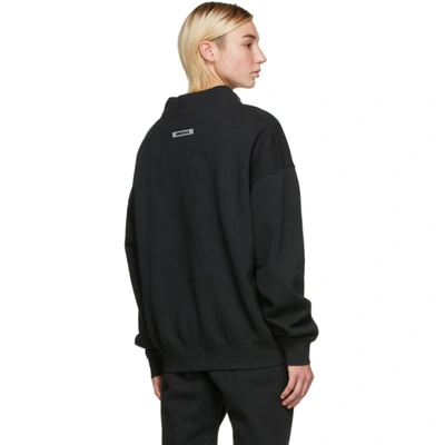 Shop Essentials Black Mock Neck Sweatshirt In Stretchlimo