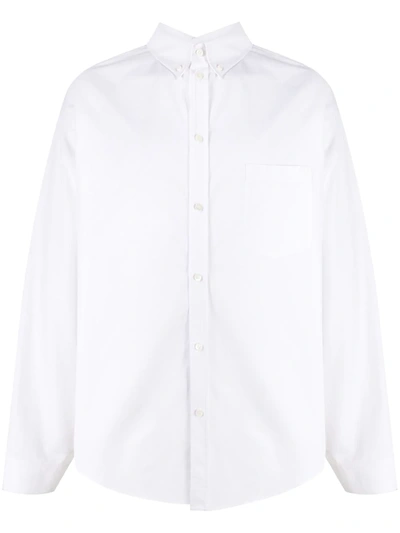 Shop Balenciaga Double-faced Cotton Shirt In White
