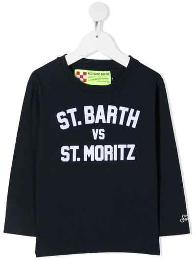 Shop Mc2 Saint Barth St. Barth Vs St. Moritz T-shirt In Blue