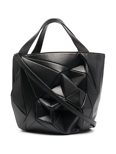 Shop Calicanto Structured Geometric Bucket Bag In Black
