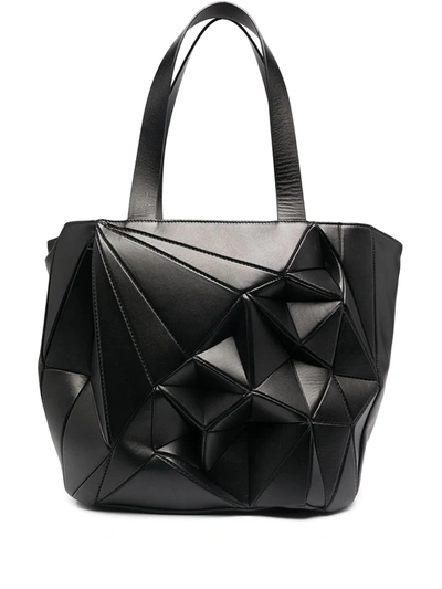 Shop Calicanto Geometric-panel Tote Bag In Black