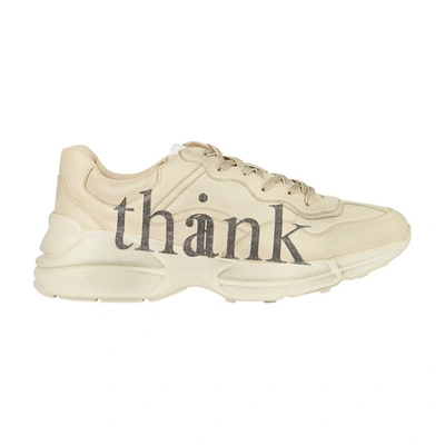 Shop Gucci Think / Thank Sneakers In Ivoire