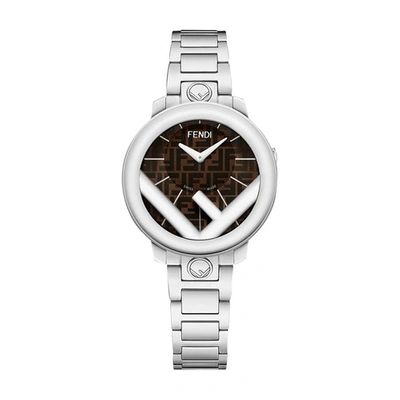 Shop Fendi Run Away Watch In Silver And Brown