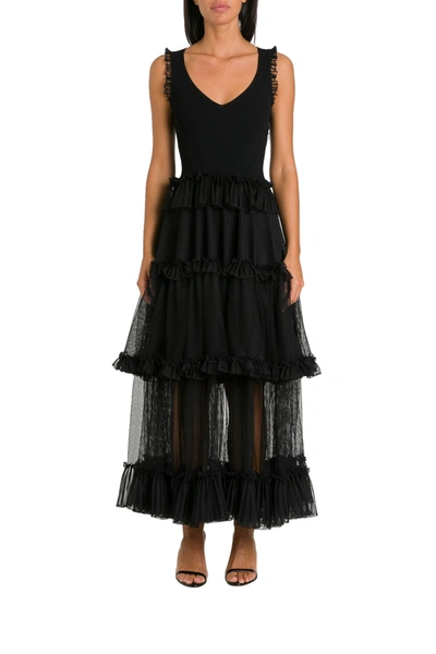 Shop Alexander Mcqueen Frills And Flounces Dress In Black