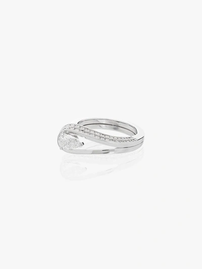 Shop Repossi 18k White Gold Serti Inversé Diamond Ring In Silver