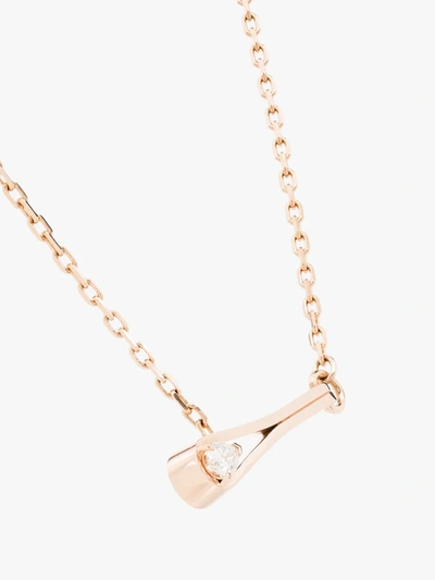 Shop Repossi 18k Rose Gold Serti Inversé Diamond Necklace In Pink