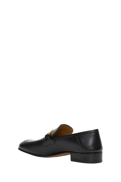 Shop Gucci Leather Loafer With Interlocking G In Black