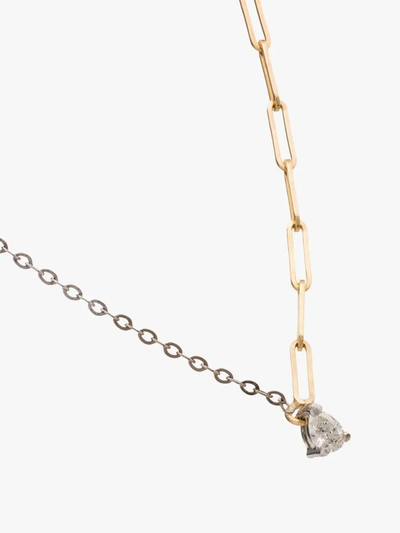 Shop Yvonne Léon 18k White Gold Mixed Chain Diamond Necklace