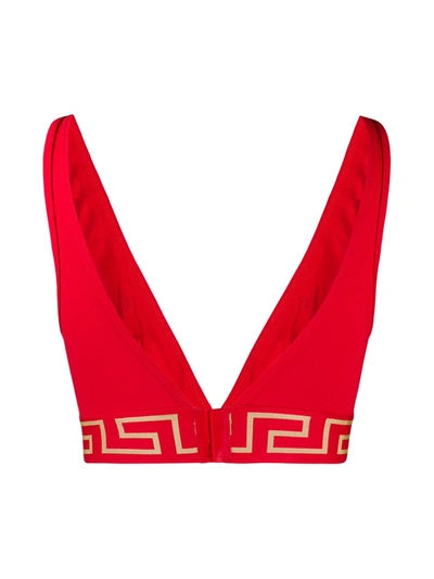 Versace Swim Bikini Lycra Vita Recycled New Logo Top A1203-red In Red