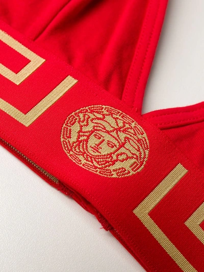 Versace Swim Bikini Lycra Vita Recycled New Logo Top A1203-red In Red