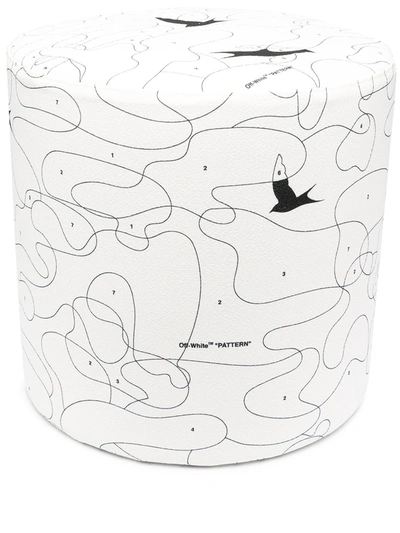 Shop Off-white Abstract Bird Print Stool In White