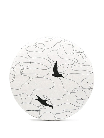 Shop Off-white Abstract Bird Print Stool In White