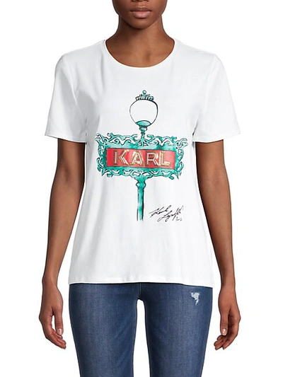 Shop Karl Lagerfeld Lamp Post Graphic T-shirt