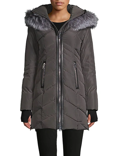 Shop Nicole Benisti Fox Fur-trim Puffer Jacket