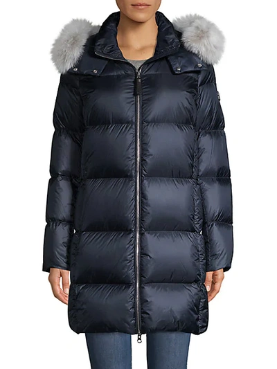 Shop Derek Lam 10 Crosby Fox Fur-trim Down Puffer