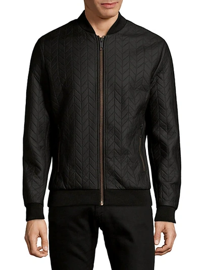 Shop Antony Morato Quilted Herringbone Bomber Jacket