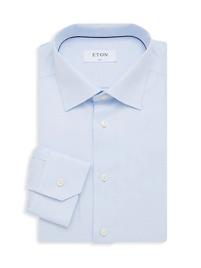 Shop Eton Slim-fit Checker Dress Shirt