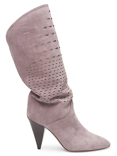 Shop Isabel Marant Lurrey Laser-cut Suede Boots